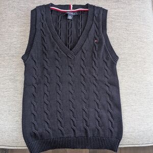 Tommy Hilfiger Navy Cable Knit V-Neck Sweater Vest